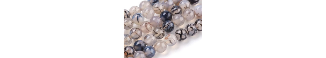 Perles de pierre naturelle d'agate veine de dragon - Minerals store Design