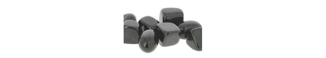 Perles de pierre naturelle d'obsidienne noire - Minerals store Design